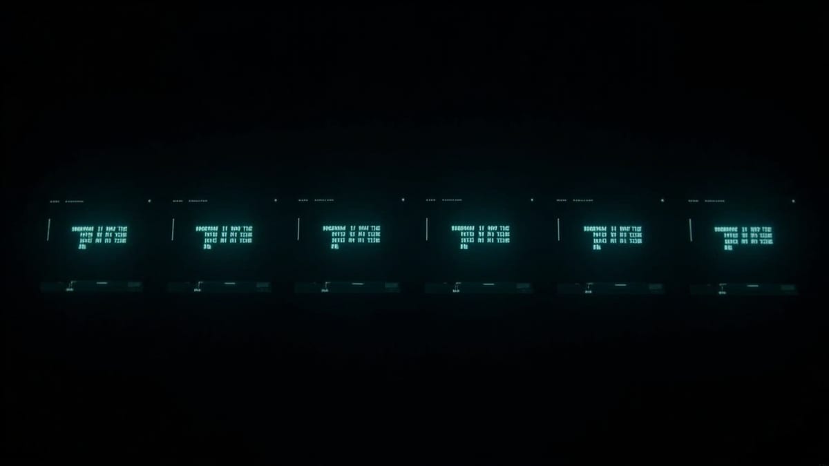 一排五个一模一样的深色终端窗口，每个都显示着相同的青色 token 字符串