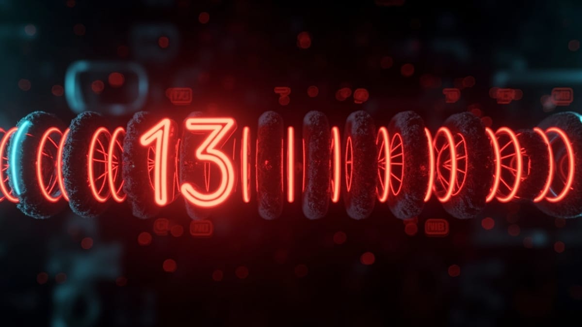 一排 32 个发光槽位组成的管道，一个大数字从末端溢出绕回左侧变成负数